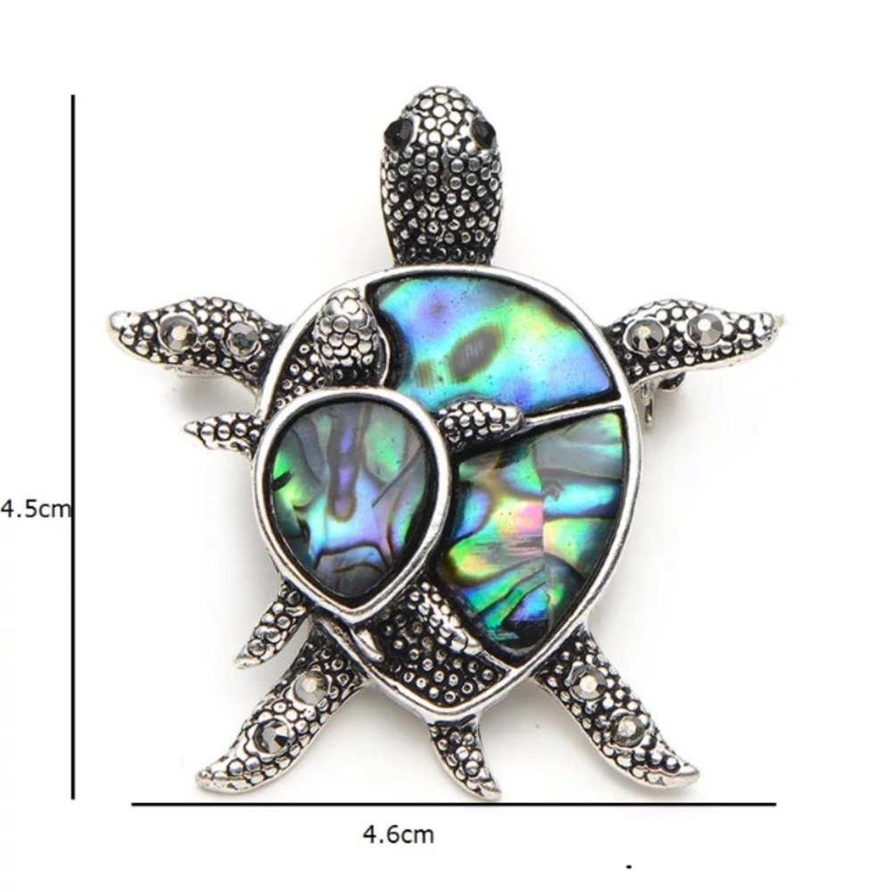 💙💎BEAUTIFUL SEA TURTLE BROOCH PIN NATURAL SHELL! - Picture 2 of 9